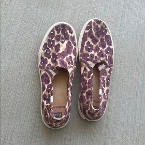 Keds Elizabeth & James Slip-On Sneakers in Tan Leopard Print